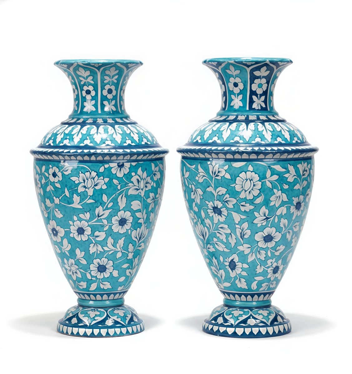 Amber Kusum - Neelambara Blue Pottery Neelambara   12 inch Amber Kusum - Neelambara