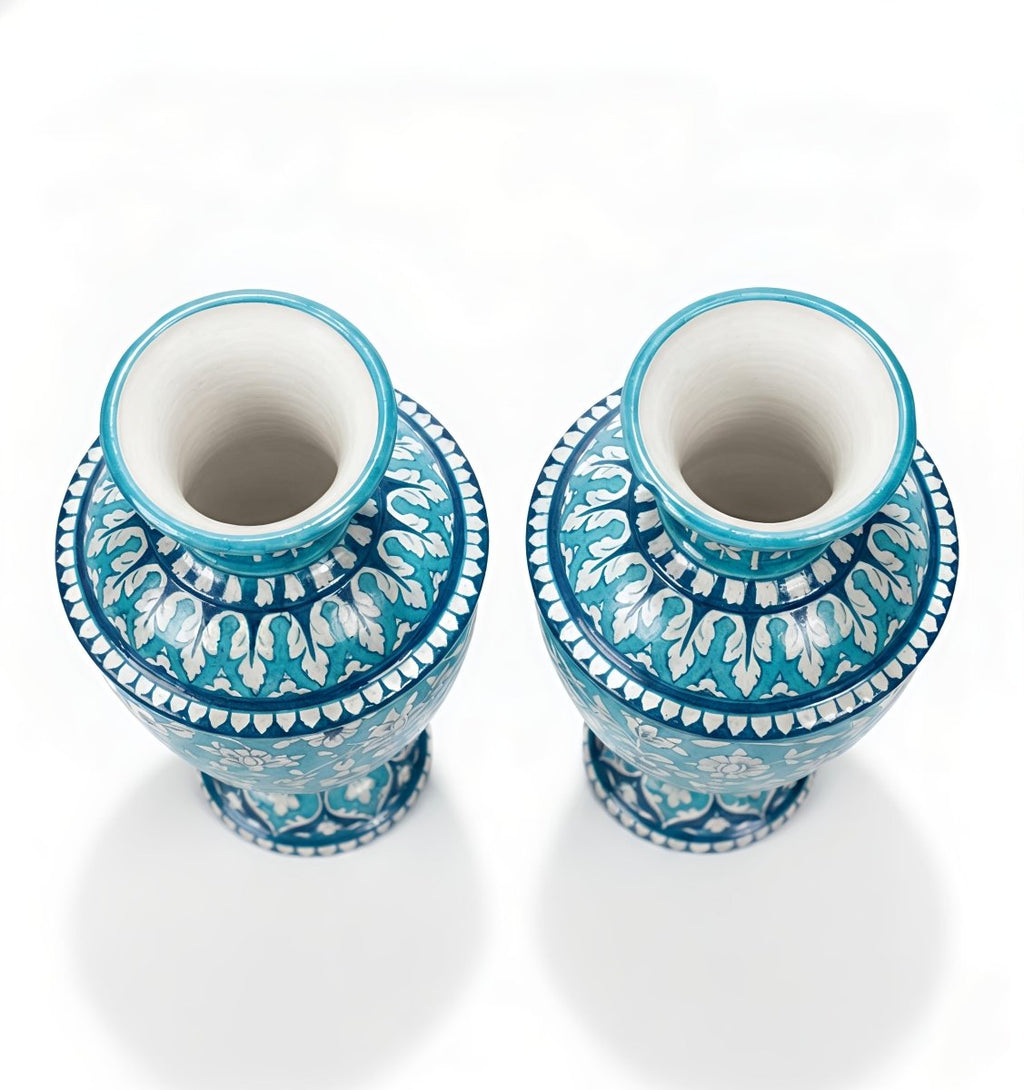 Amber Kusum - Neelambara Blue Pottery Neelambara   12 inch Amber Kusum - Neelambara