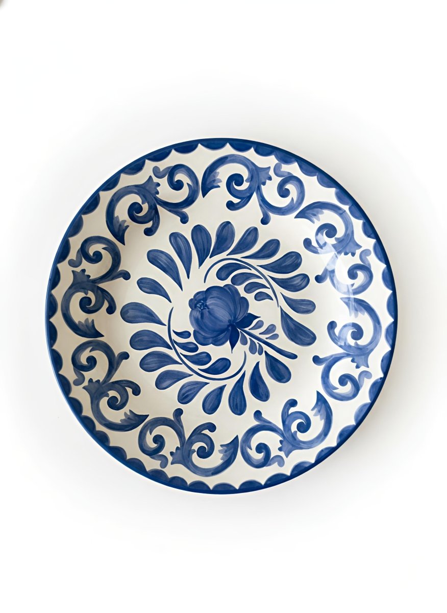 Chitrakala Deep Thali - Neelambara Blue Pottery Neelambara   12 inch Chitrakala Deep Thali - Neelambara