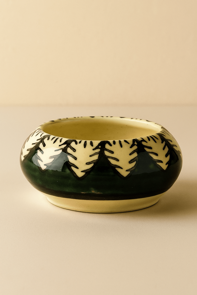 Harit Patra Raakh - Daani - Neelambara Blue Pottery Neelambara   3 Inch Harit Patra Raakh - Daani - Neelambara