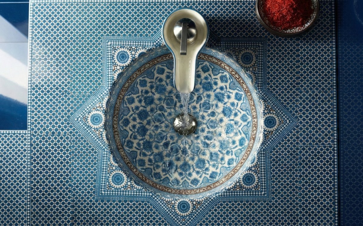 Lavanya Vaari - Neelambara Blue Pottery Neelambara   Custom size; as per demand Lavanya Vaari - Neelambara