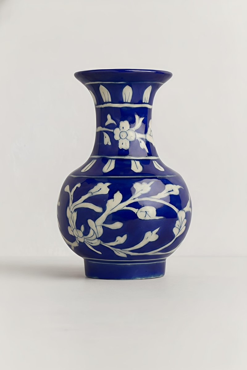 Neel Kamal Kalash - Neelambara Blue Pottery Neelambara   12 inch Neel Kamal Kalash - Neelambara