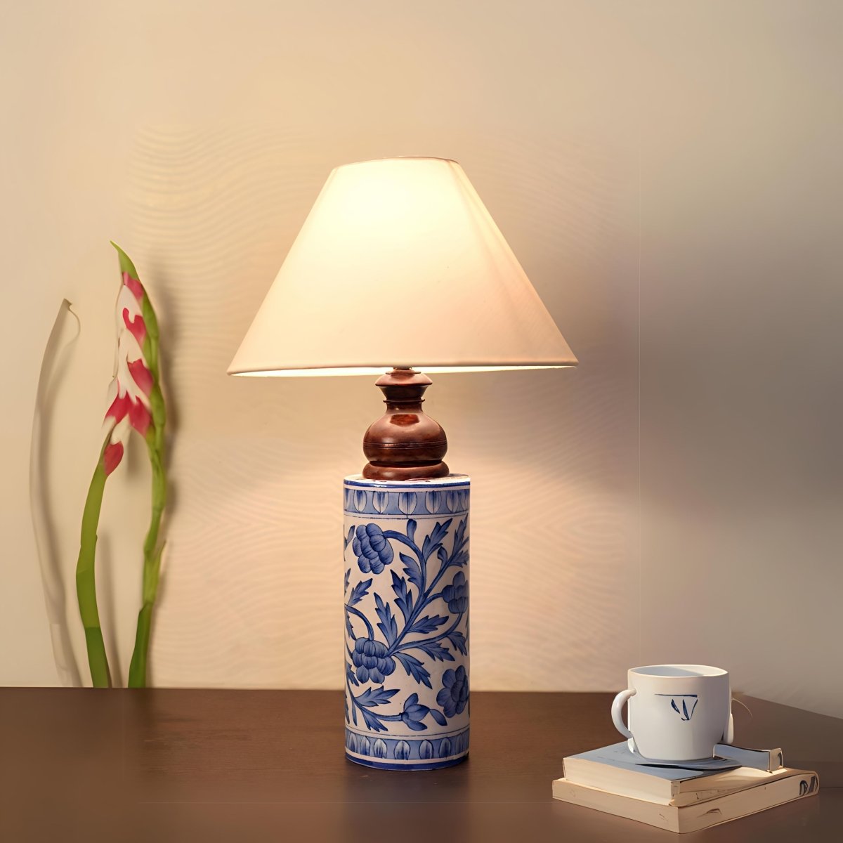 Neel Pushpa Deep - Neelambara Blue Pottery Neelambara   15 inch Neel Pushpa Deep - Neelambara