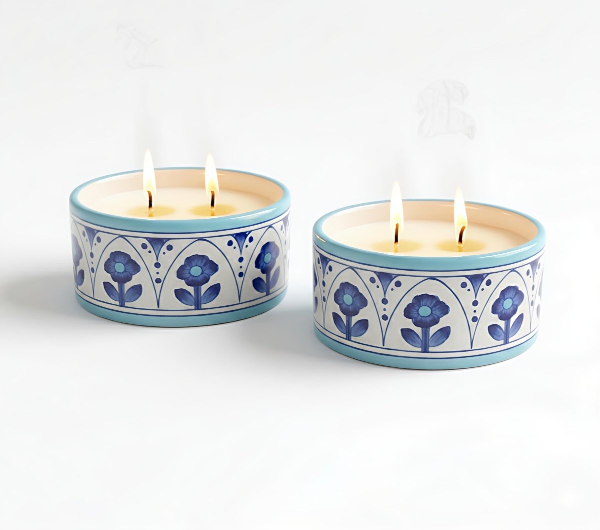 Parijat - Neelambara Blue Pottery Neelambara 22 Parijat set of 3 Parijat - Neelambara