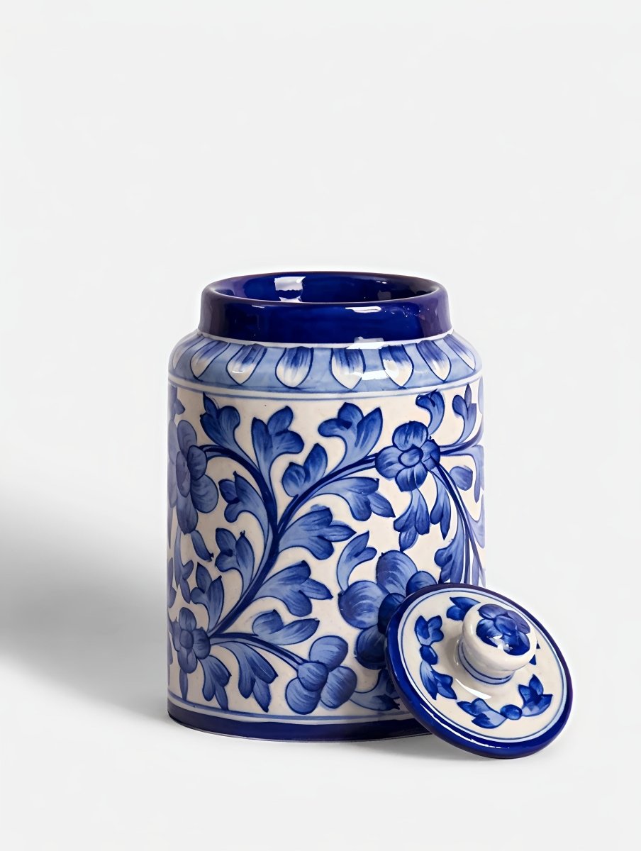 Pushpa Dhara Nidhi - Neelambara Blue Pottery Neelambara   7 inch x 4.5 inch Pushpa Dhara Nidhi - Neelambara