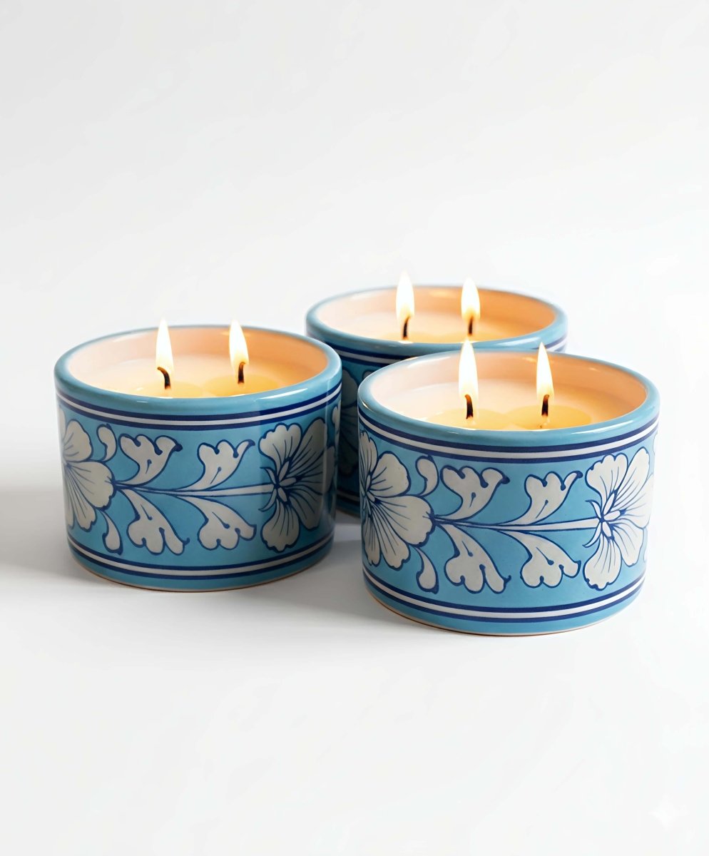 Tarini - Neelambara Blue Pottery Neelambara 18 Tarini set of 3 Tarini - Neelambara