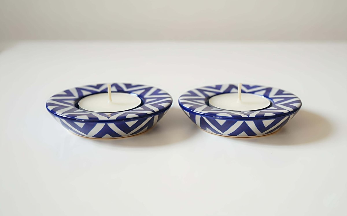 Udaya - Neelambara Blue Pottery Neelambara 19 Udaya set of 5 Udaya - Neelambara