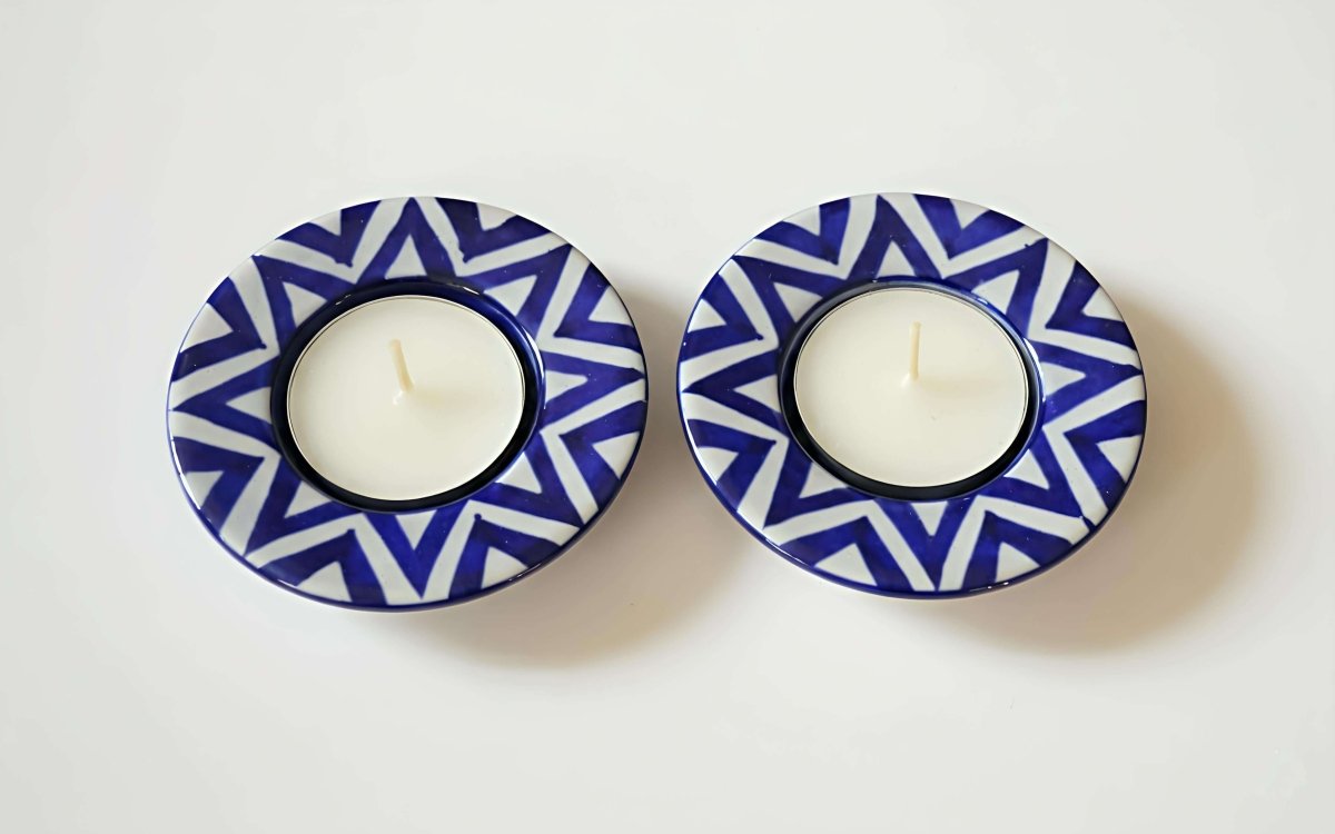 Udaya - Neelambara Blue Pottery Neelambara 19 Udaya set of 5 Udaya - Neelambara