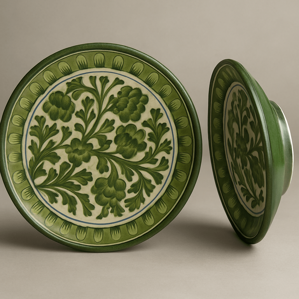 Vasantika Thali - Neelambara Blue Pottery Neelambara 23 Vasantika Thali 12 Inch Vasantika Thali - Neelambara