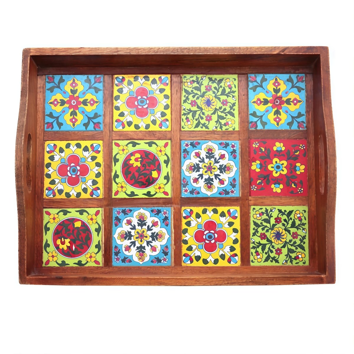 Vivid Pushpa Sevika - Neelambara Blue Pottery Neelambara   14*9 inches Vivid Pushpa Sevika - Neelambara