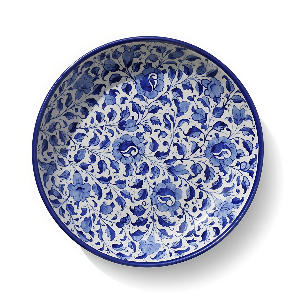 Vrindavan Thali - Neelambara Blue Pottery Neelambara   12 inch Vrindavan Thali - Neelambara